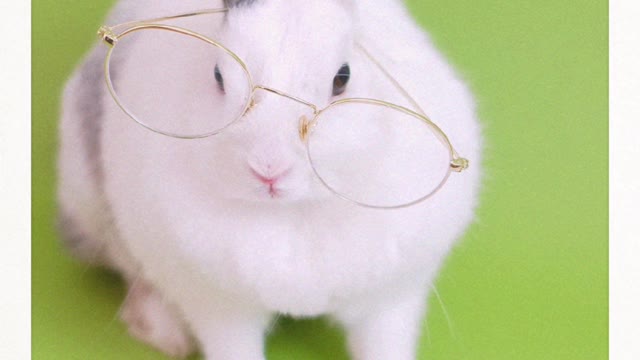 Cute rabbit with a book