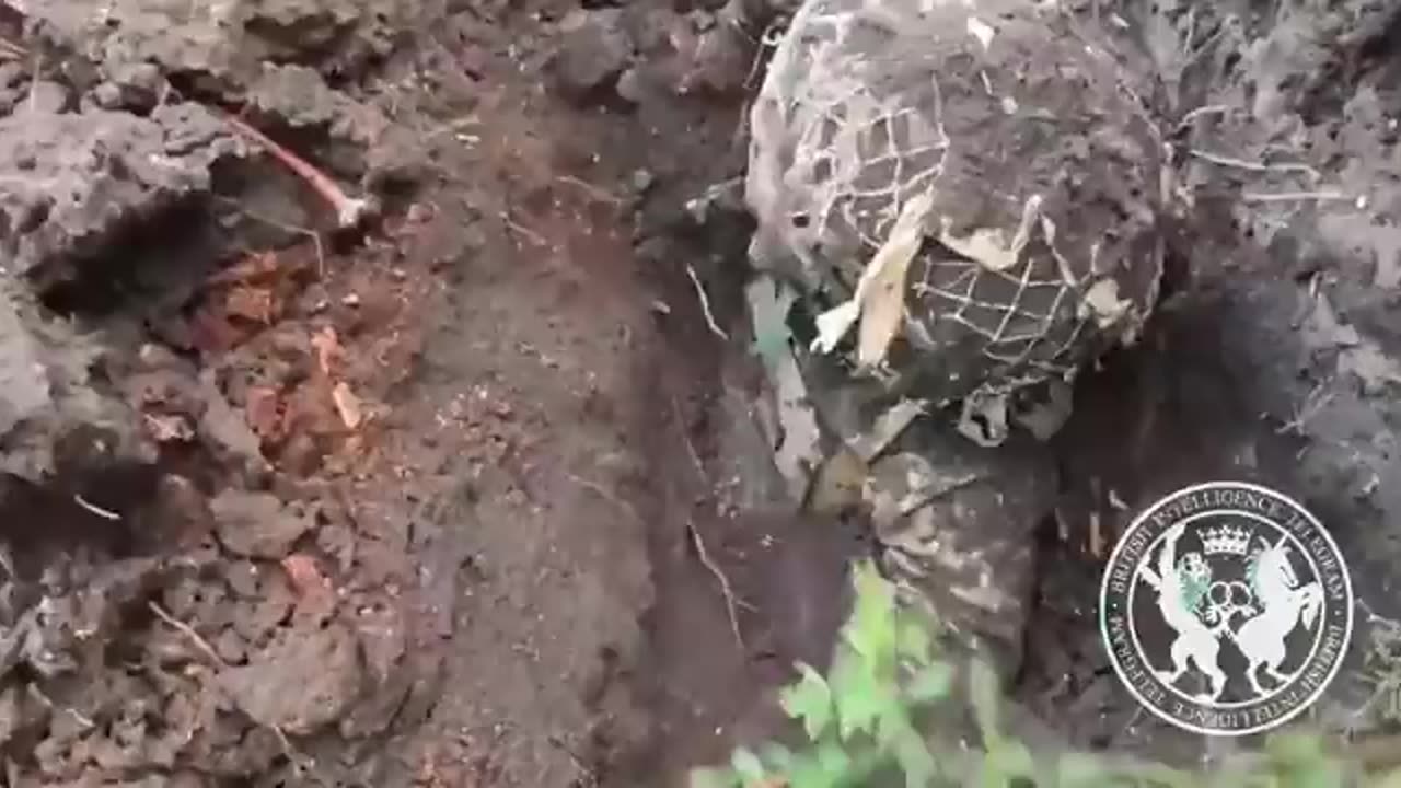 Frontline trenches Ukrainian soldier