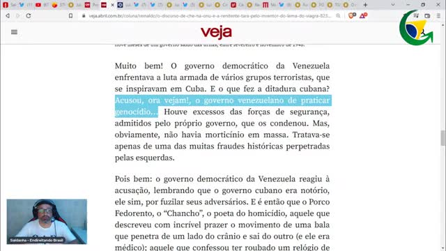 O DESESPERO DO LULA COM O DISCURSO DE BOLSONARO NA ONU - by Saldanha - Endireitando Brasil