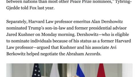 Nobel Peace Prize For TRUMP!