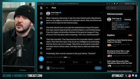 Cenk Uygur LEAVES THE LEFT, Says Democrats Are Corporate Robots And Elon May HELP His Policy Ends