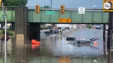 Streets, subway flooded after storms in New York and New Jersey
