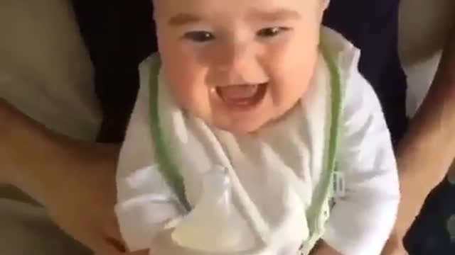 Cute baby drink milk