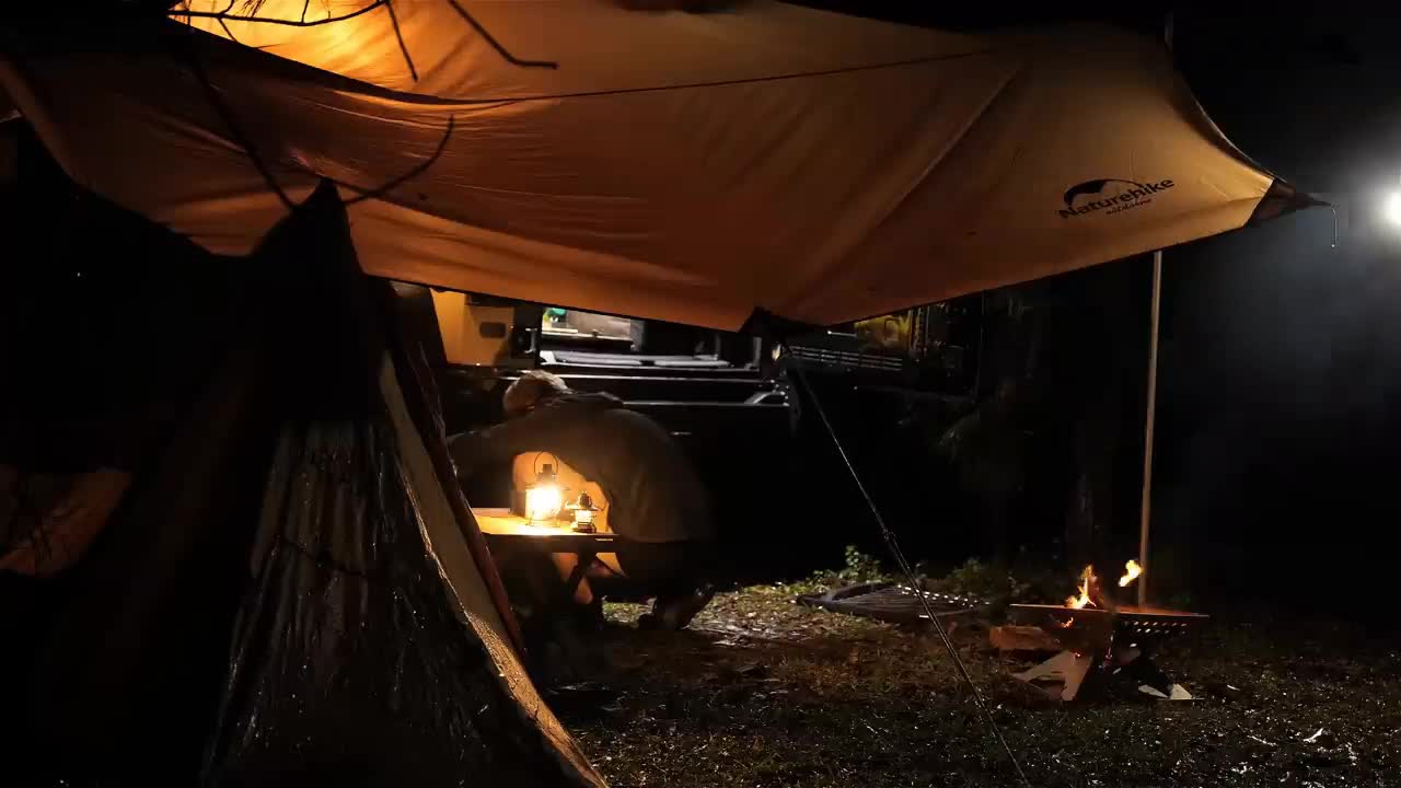 Wilderness camping dinner life