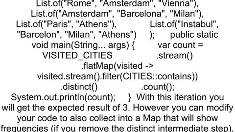 Count number of lists that contain an element from another list using the Java Stream API