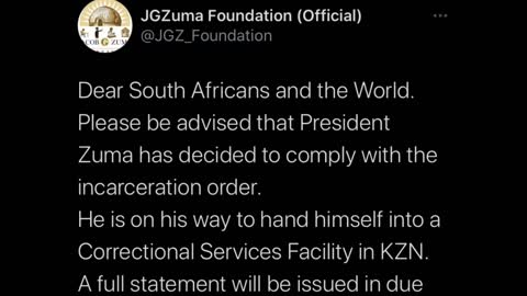 President ZUMA hands himself over to the police