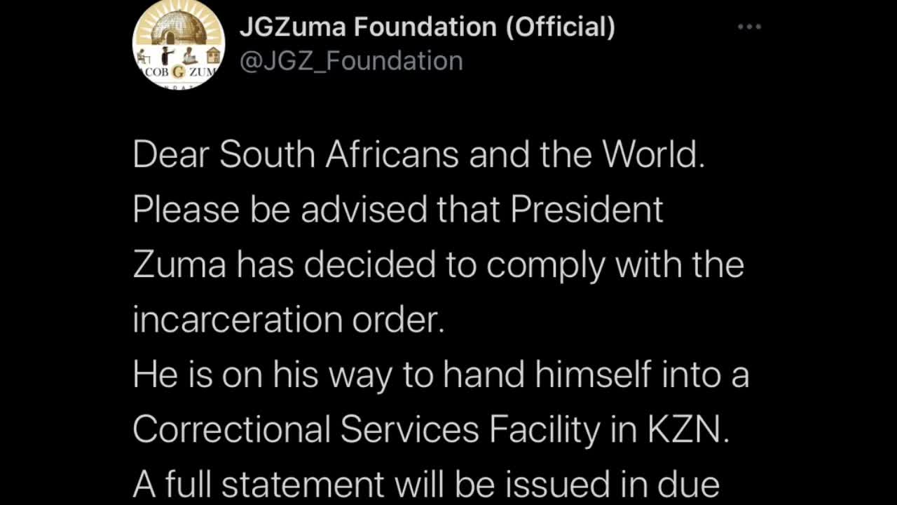 President ZUMA hands himself over to the police