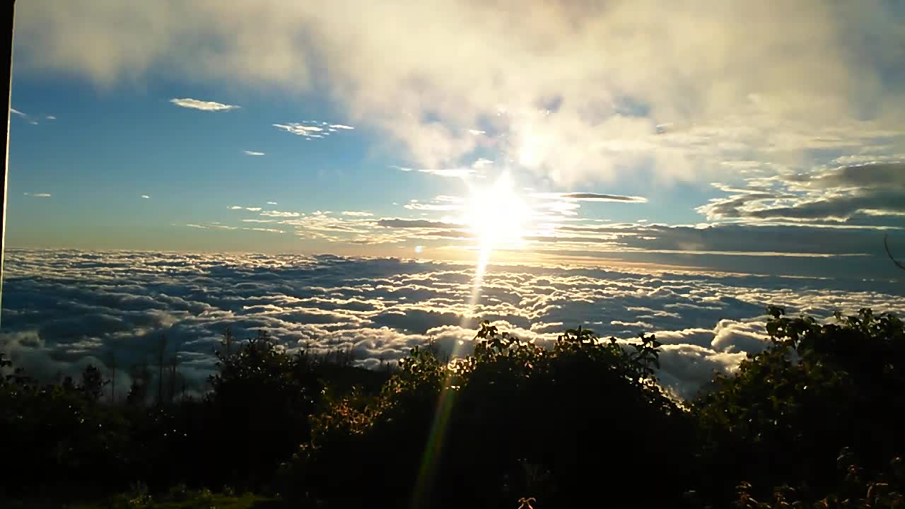 ENJOYING THE SUN RISING FROM THE TOP OF THE MOUNTAIN