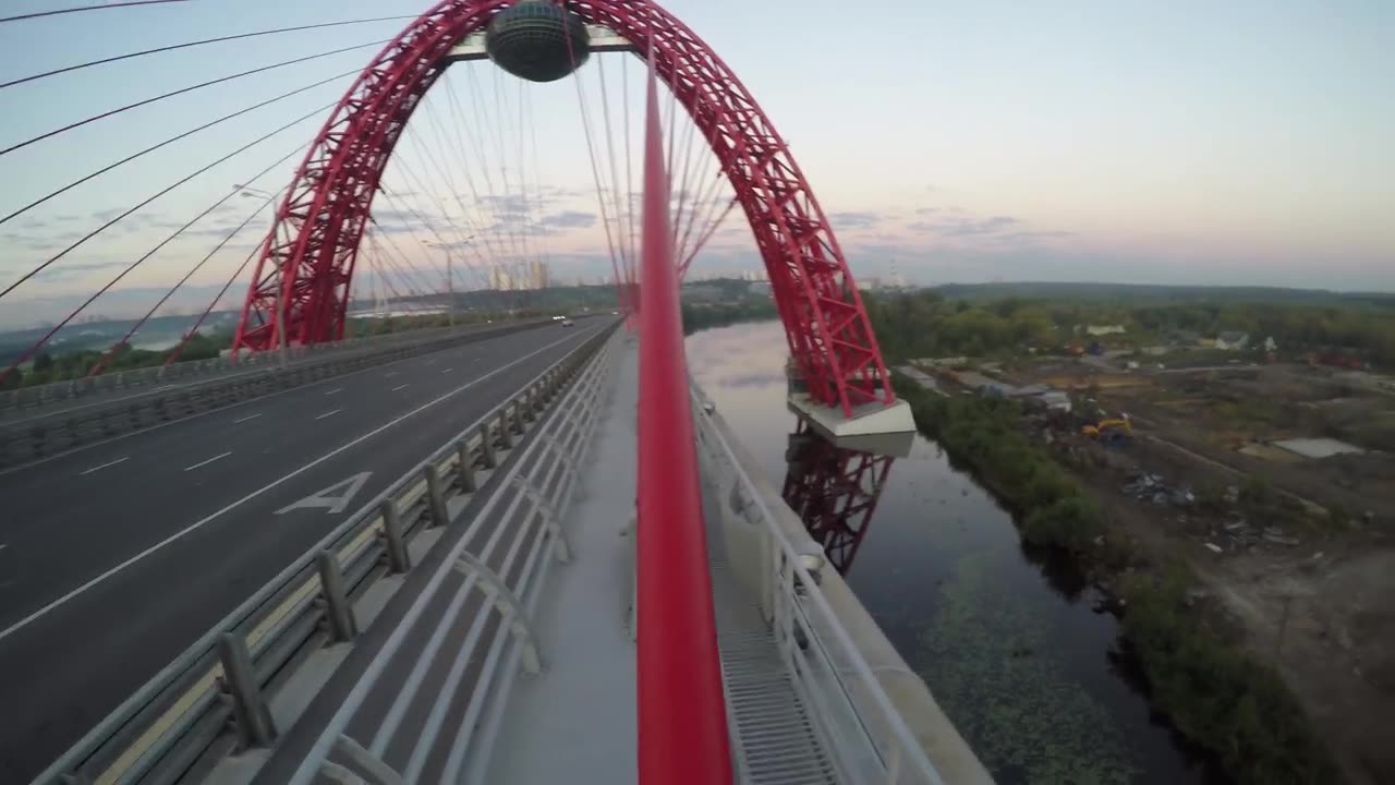 A picturesque bridge. Climb to the top