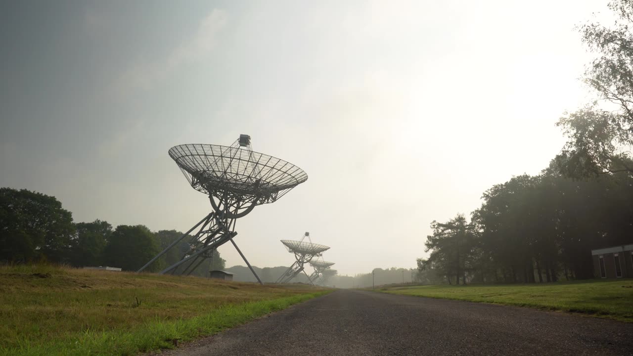 Radio Telescopes Placed In A Green Field (High Quality)