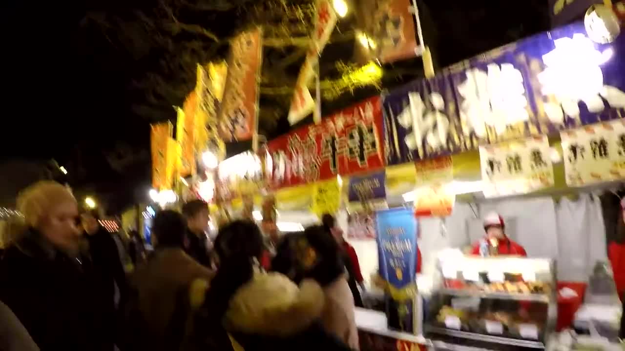 Tokyo, Japan 2016, Food stalls at the Meiji Shrine on New Years Eve