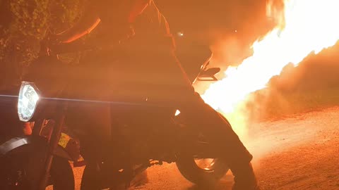 Kawasaki Z125 Pro Shoots 15 Foot Flame from Exhaust
