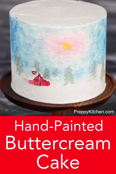 Hand Printed Buttercream Cake # lovely