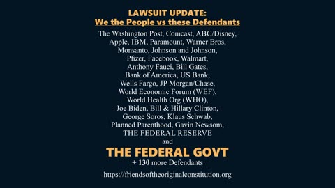 Update on our $500 trillion Lawsuit against these Defendants