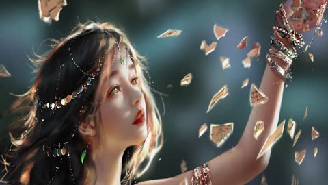 The painting is called wind chimes, the detailed painting process, the first part.