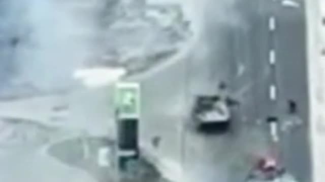 Chaos On The Highway Vehicles Trying Not To To Get Hit InThe Ukraine-Russia War