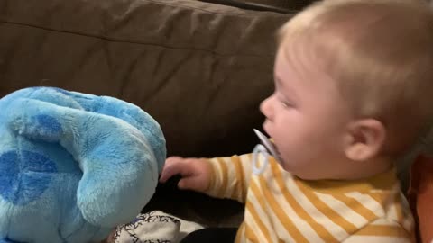 Baby Gets The Giggles From Toy Dog's Floppy Ears