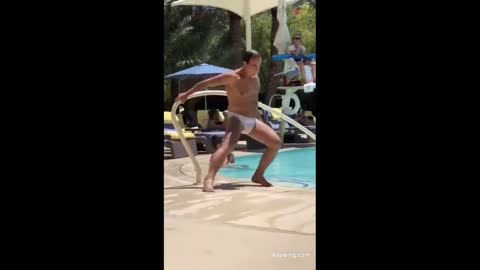 Old man at the pool