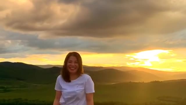 A Girl dancing at Dusk