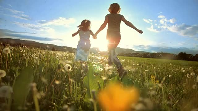 Mother And Daughter Running video...