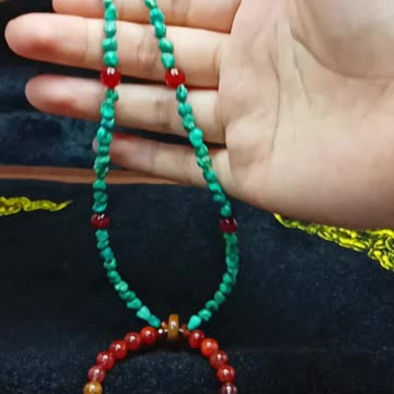 Natural turquoise Red Rutilated Quartz Green Rutilated Quartz handmade necklace