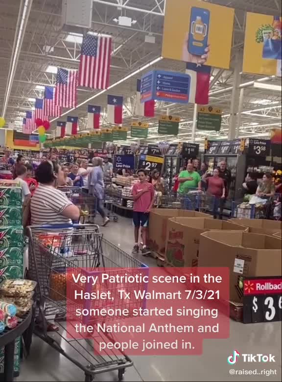 Walmart Shoppers Belt Out the National Anthem in Viral Video