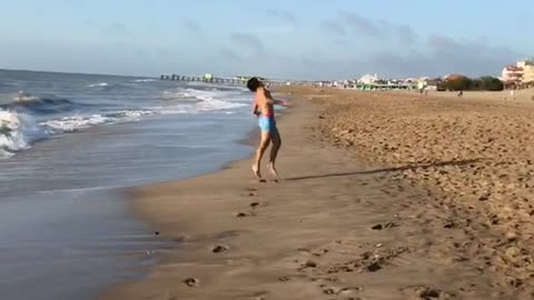 Man on shoreline flip fail