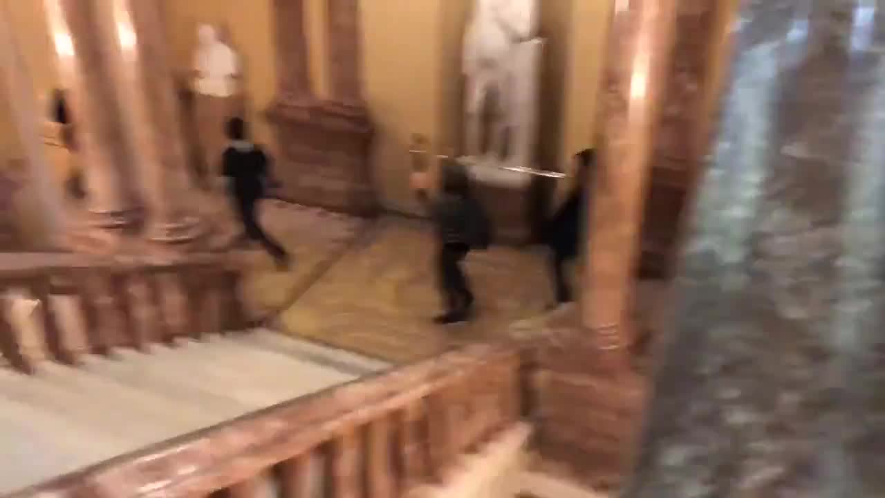 Video of Protesters Walking Through Captiol