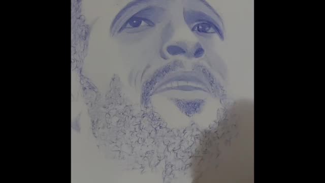 Desenho com caneta - Marvin Gaye