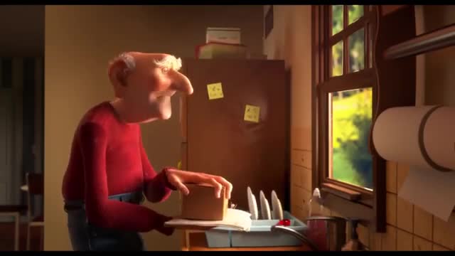 Attractive and spectacular animation of the mouse and the old man.