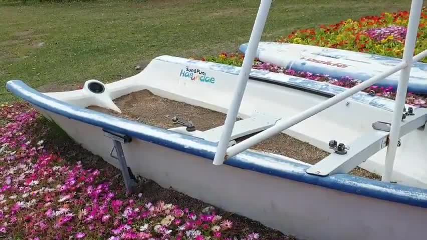 This is a model of a boat in Gwangalli.