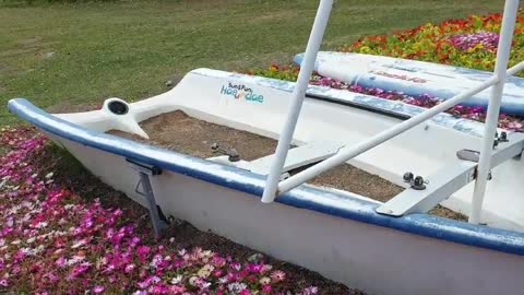 This is a model of a boat in Gwangalli.