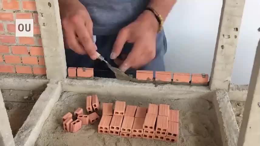 The stacking of the model wall of a house