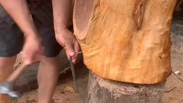 Dog of wood Sculpture , Amazing techniques making fast Dog