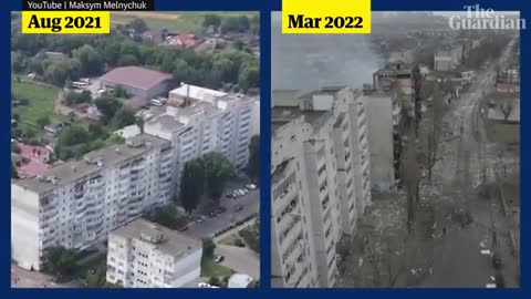 Ukraine war_ drone footage shows how explosions destroyed town of Borodyanka