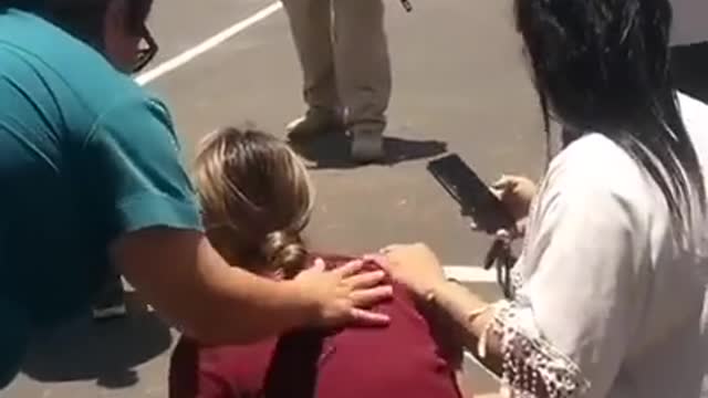 Desperate Parents Wait Outside Robb Elementary School in Uvalde, Texas