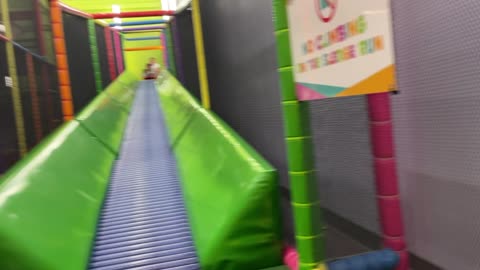 Kid enjoy sliding