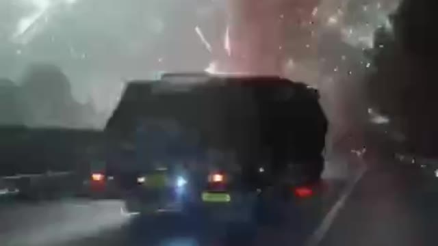 A truck carrying fireworks crashes in China