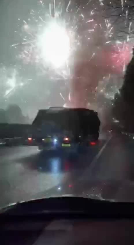 A truck carrying fireworks crashes in China