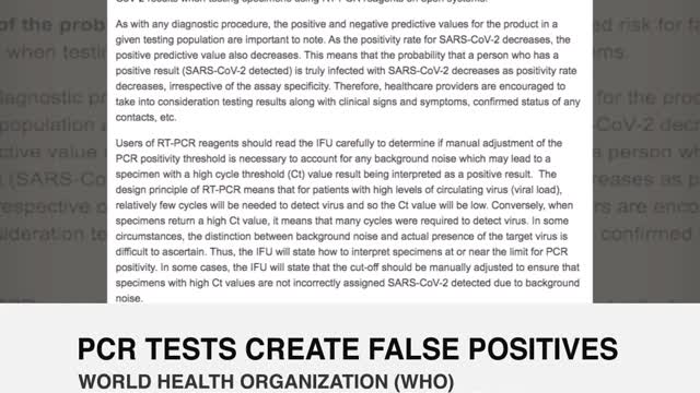 World Health Organization Admits PCR Test Produces False Positives