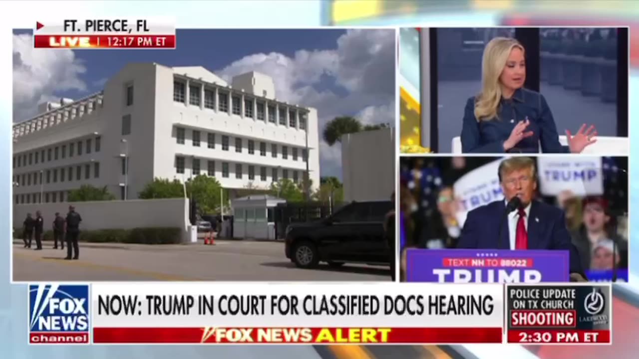 President Trump in court today for classified Docs hearing in a SCIF.