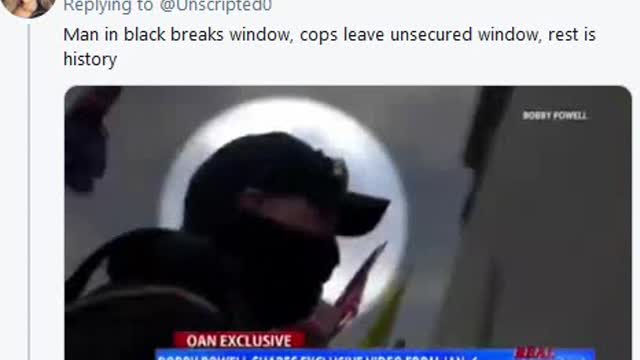 Video of Capitol "Riot" where police move away from a broken window