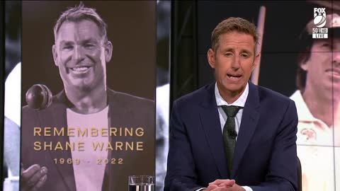 delivered an emotional tribute to Shane Warne as Fox Cricket paid tribute to the cricket