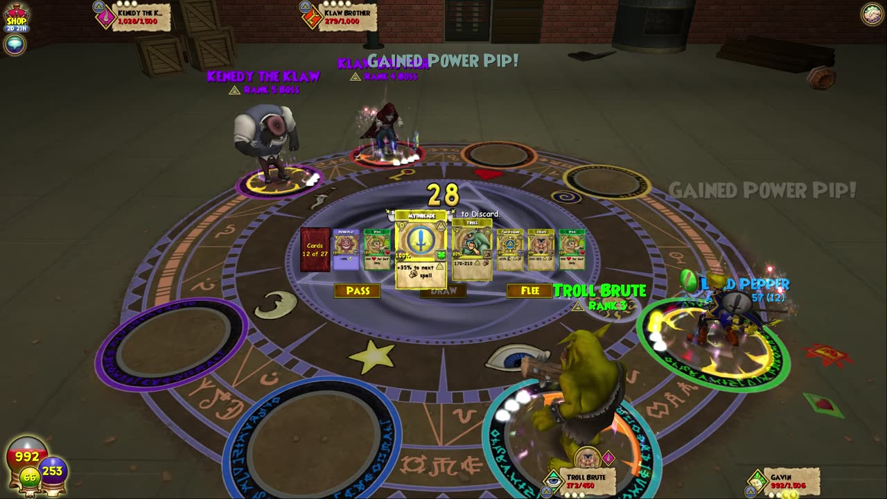 Wizard101 Kenedy the Claw Battle + Getting Stun Spell: Myth Wizard