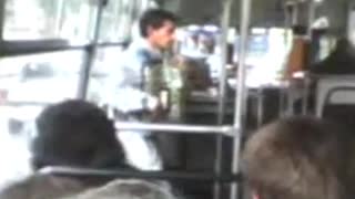 Accordion on a public bus, Montevideo, Uruguay