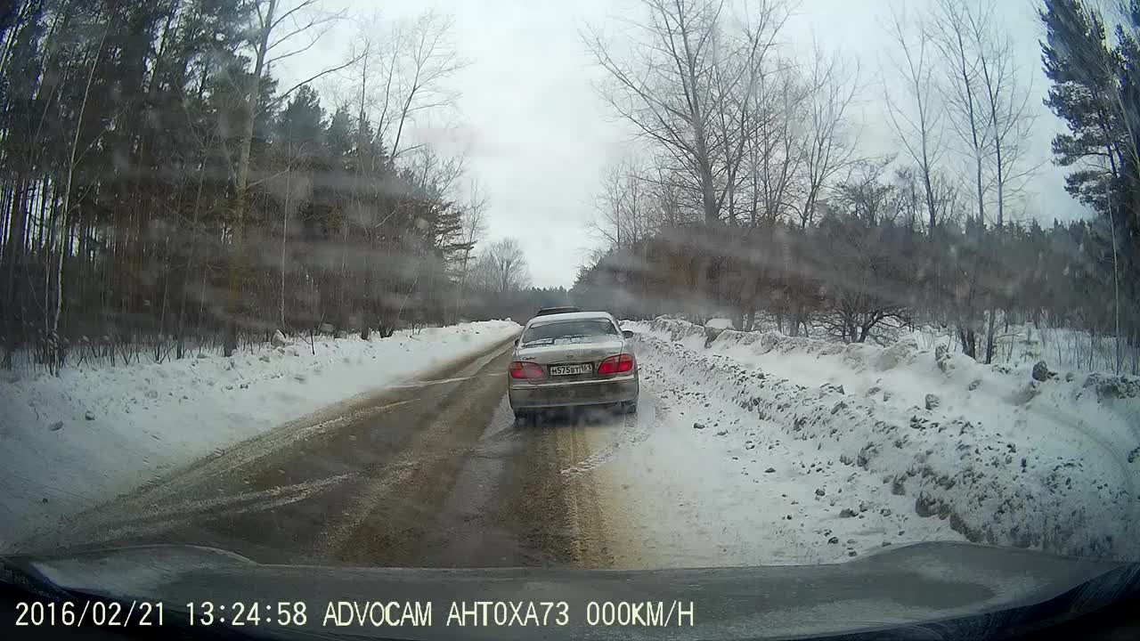 Russian accident - car turned over