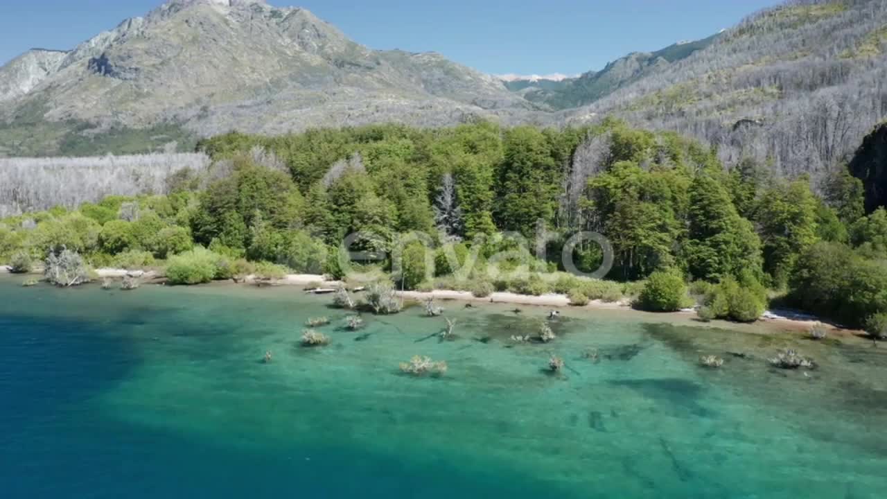 Beautiful drone shote of lake and forest