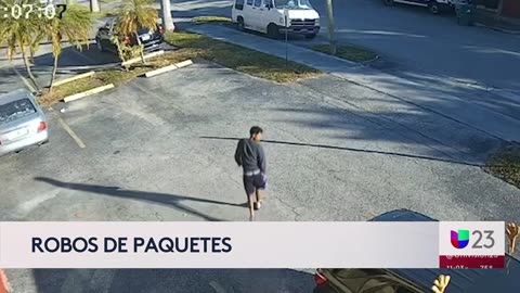 Robo de paquetes en Miami: joven de 19 años captado en video enfrenta cargos nuevamente