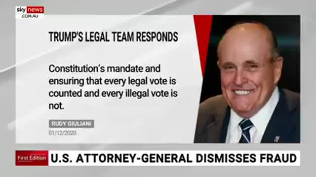 Giuliani lashes Barr’s dismissal of voter fraud- No ‘semblance’ of investigation.m