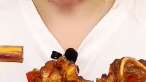 Spicy sweet goat meat #asmr. #mukbang